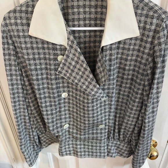 vintage Ports gingham blouse SOOO CUTE * button missing - Picture 3 of 7